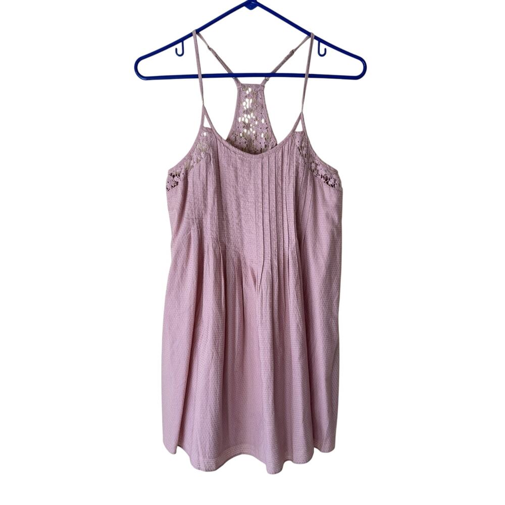 American Eagle Womens XS Sleeveless Mini Dress Cotton Crochet Racerback Boho NEW